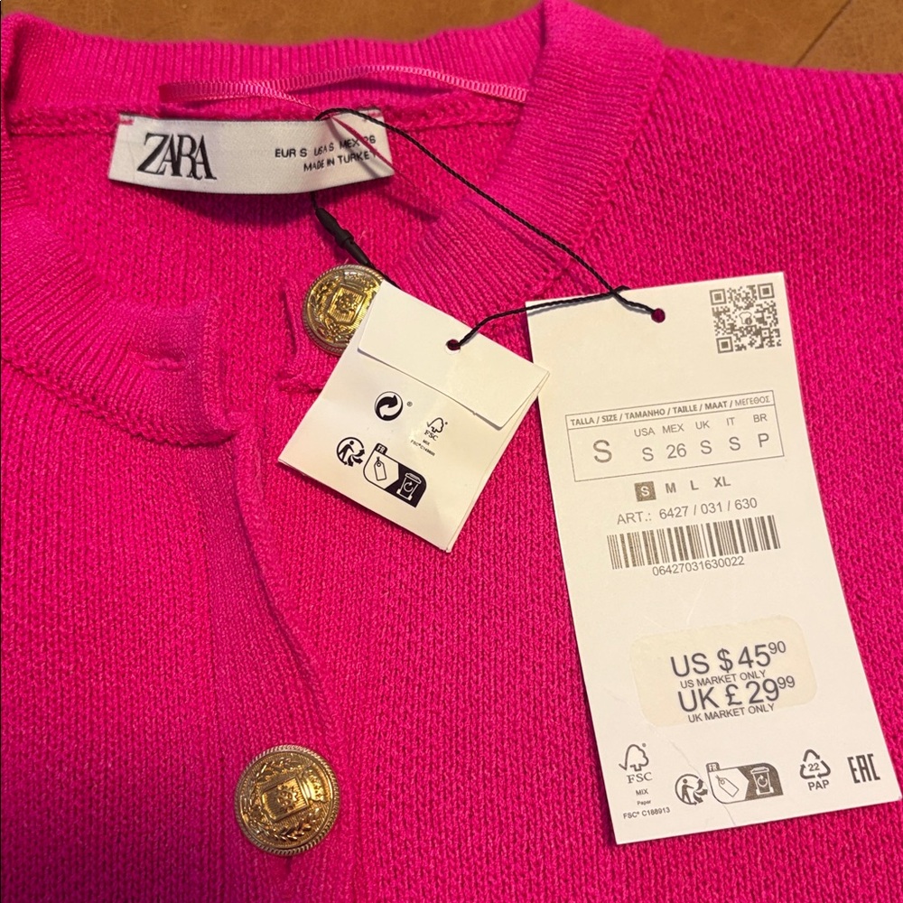 Zara women’s Pink Short Sleeve Top - Picture 2 of 2